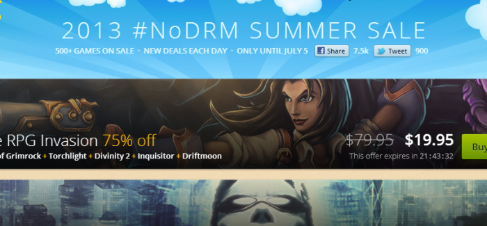 GOG.com #NoDRM Summer Sale