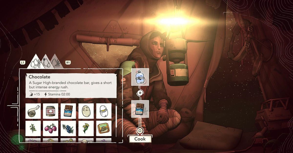 Cairn cooking interface showing recipe combinations