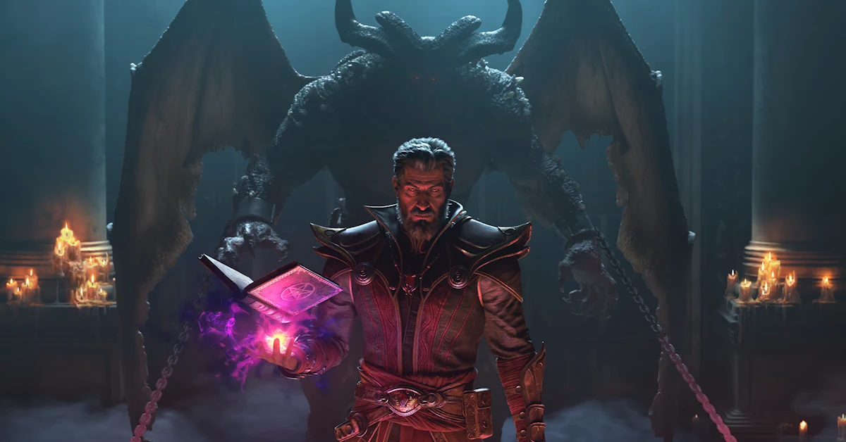 Diablo 4 Warlock class reveal from Lord of Hatred expansion