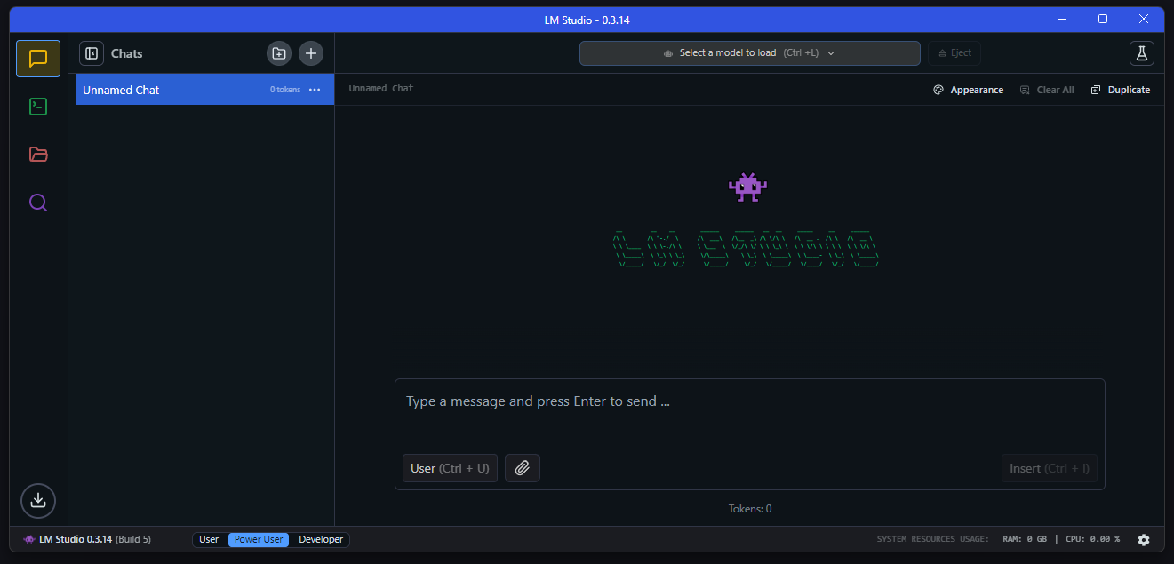 LM Studio interface showing model download and chat features