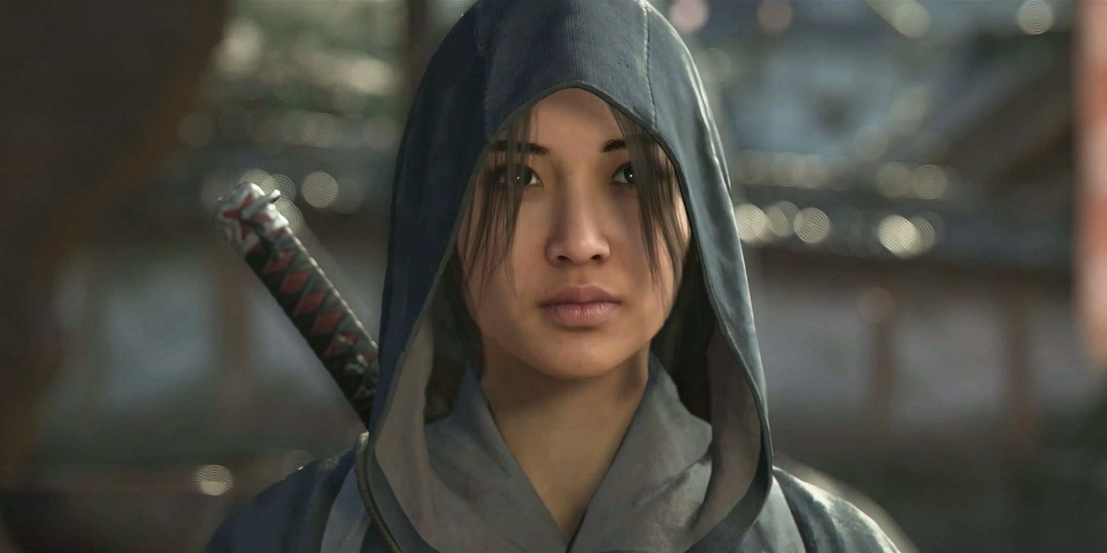 Naoe using stealth in Assassin's Creed Shadows