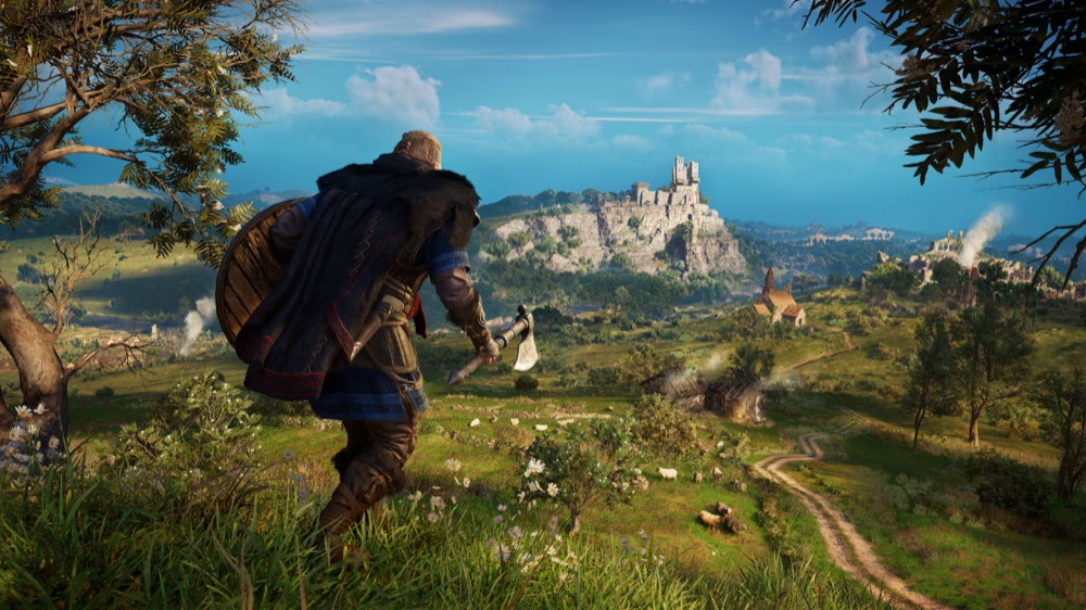 Assassin's Creed Valhalla Eivor overlooking the English countryside