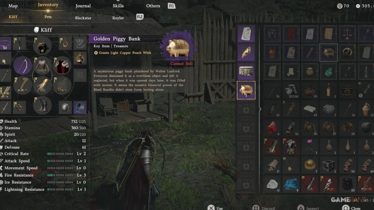 Crimson Desert Golden Piggy Bank item in inventory screen