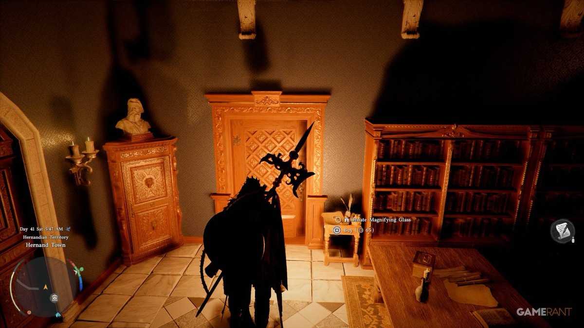 Crimson Desert bank robbery scene inside strongbox room with masked character