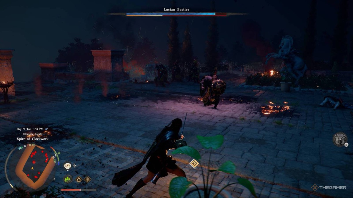 Crimson Desert Lucian Bastier boss fight as Damiane at Spire of Clockwork