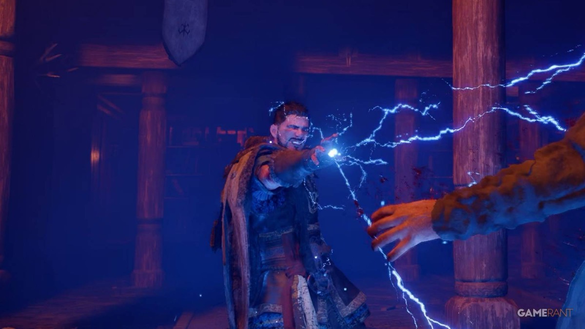 Crimson Desert Ludvig boss using lightning attacks in castle
