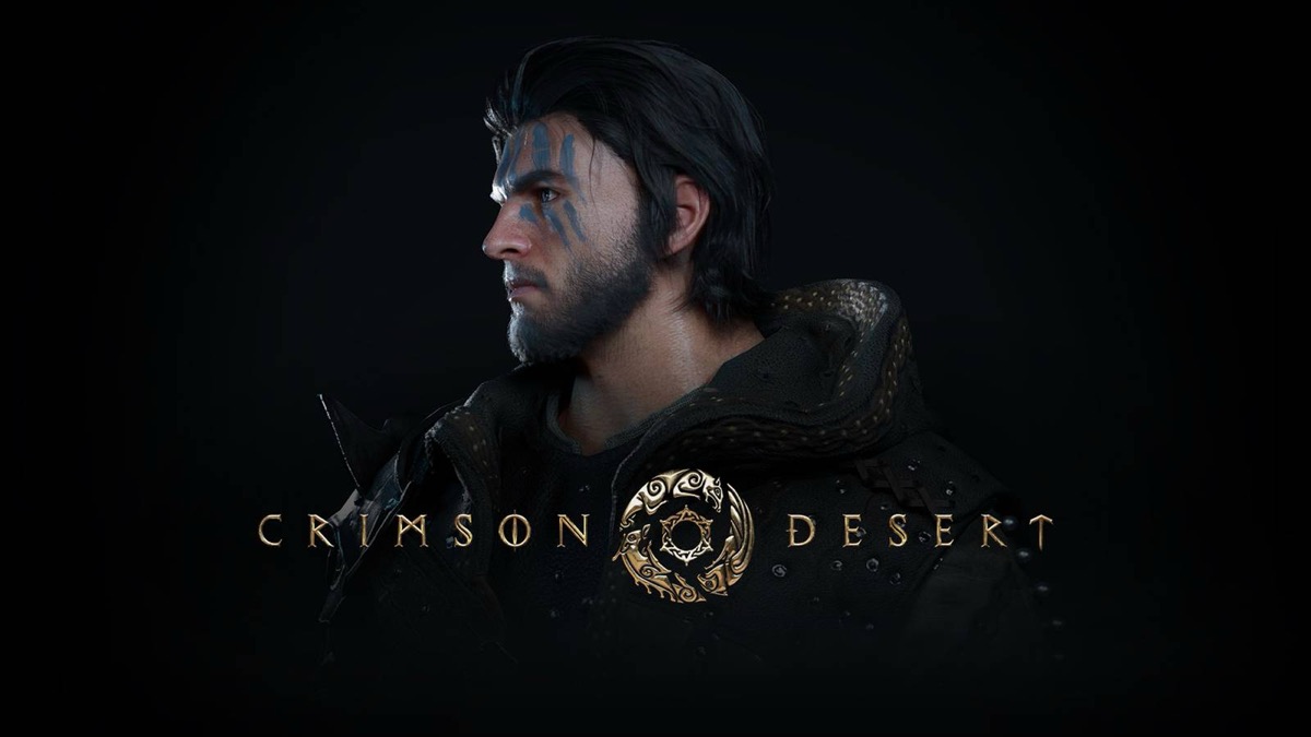Crimson Desert combat key art showing melee fighting with swords