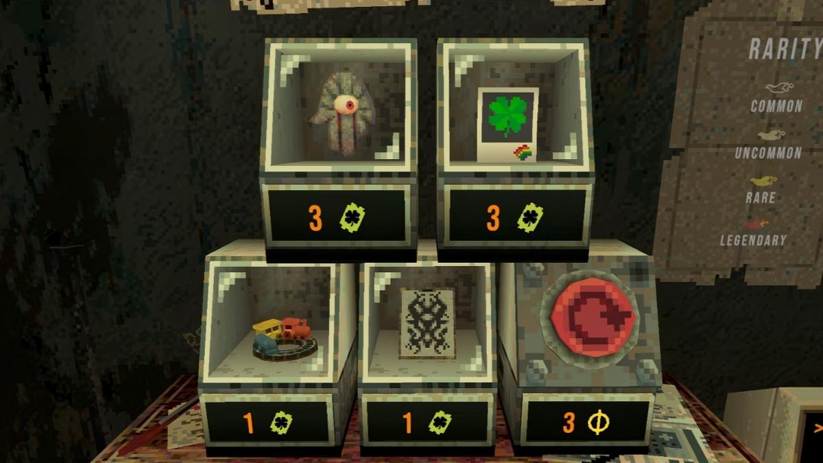 CloverPit Lucky Charms shop showing available charm options