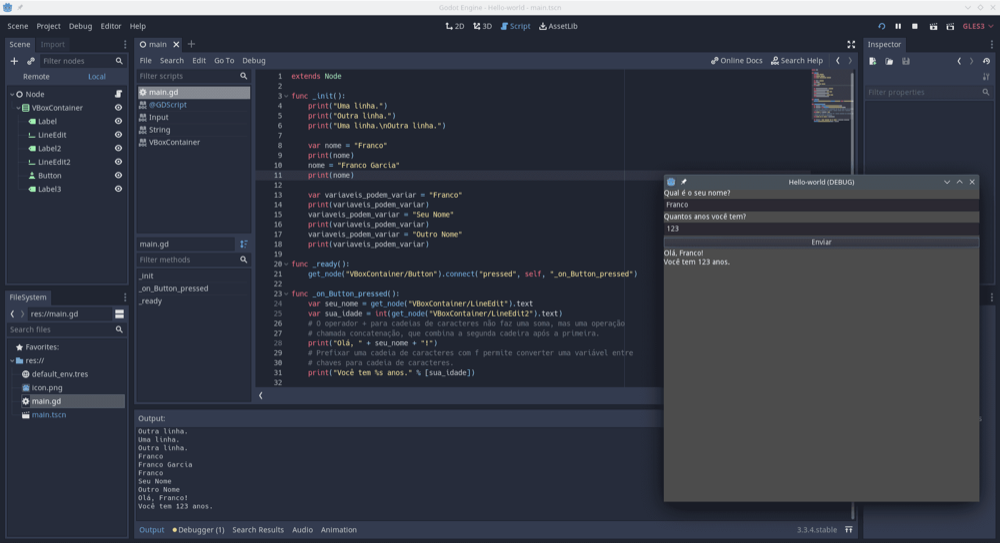 Godot GDScript editor for game data manager implementation
