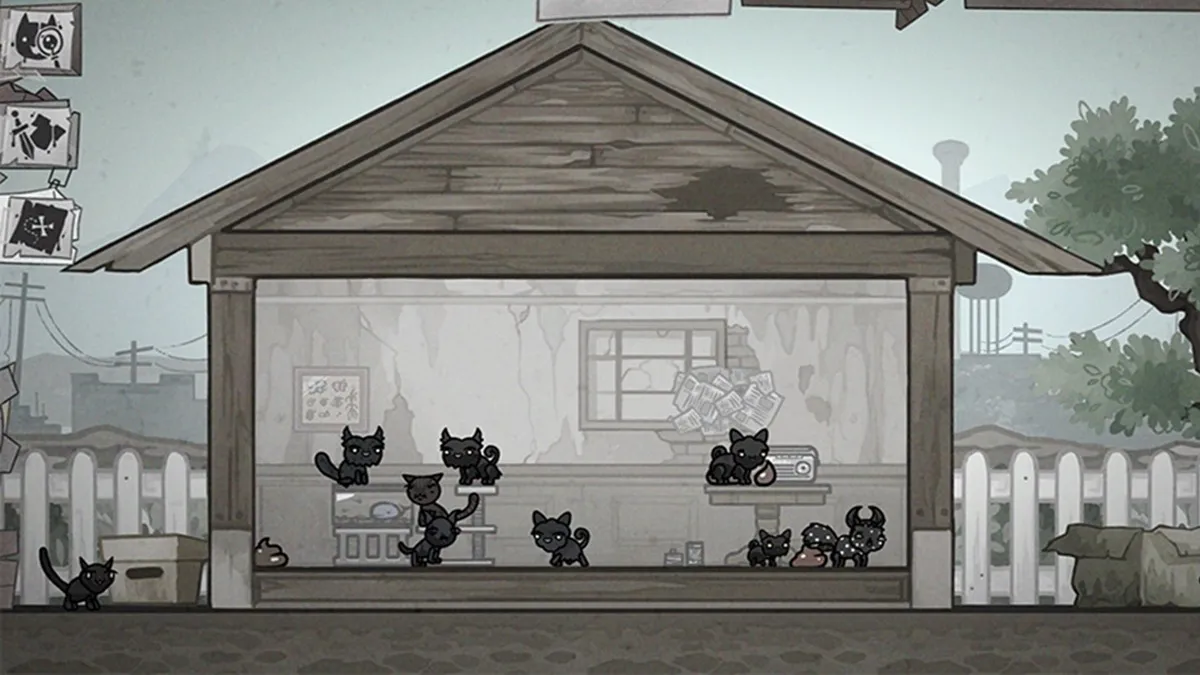 Mewgenics house room with cats and furniture affecting breeding stats