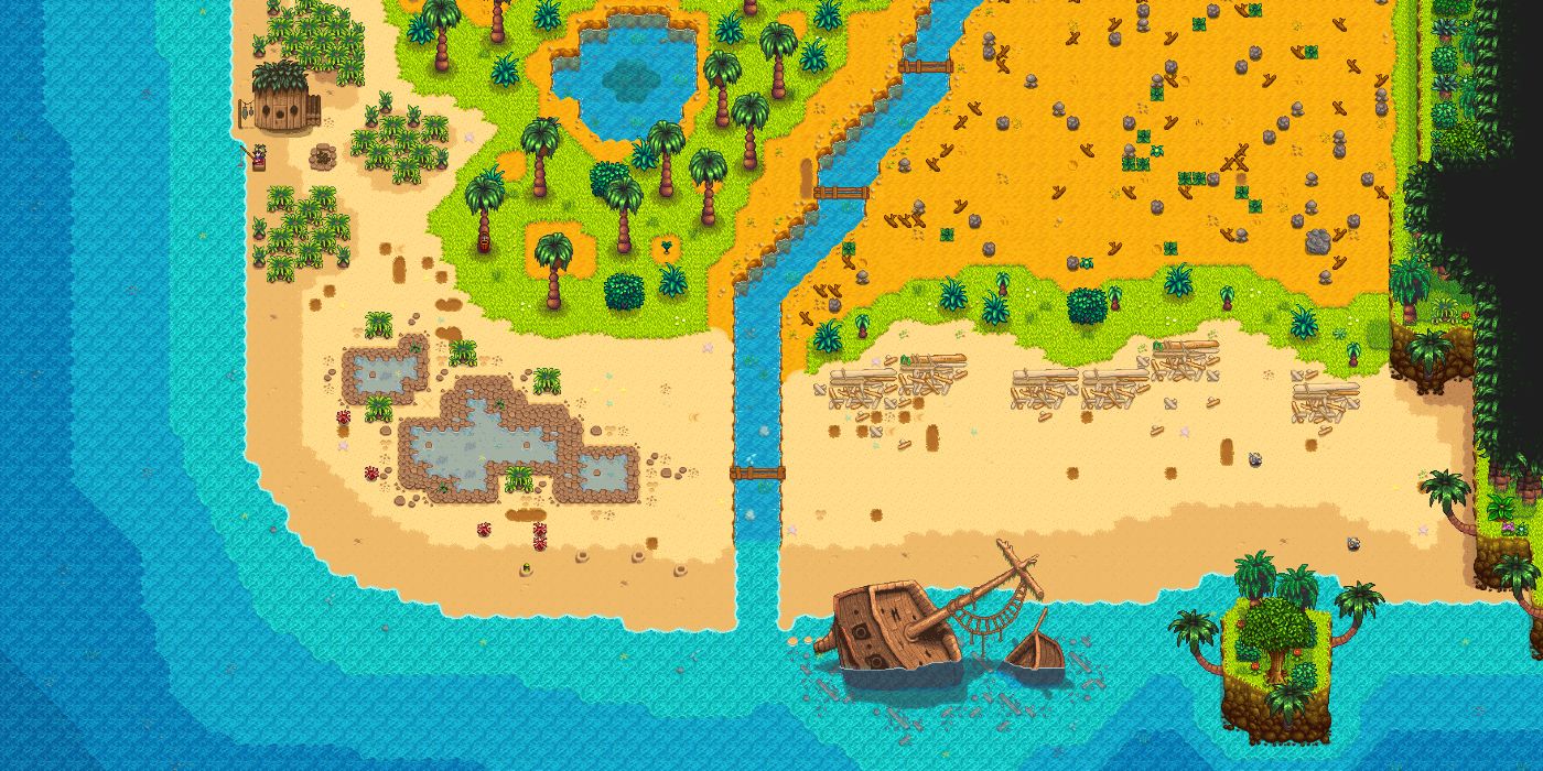Stardew Valley Ginger Island tropical farm area