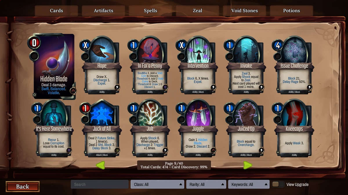 Vault of the Void zero-RNG deckbuilder gameplay