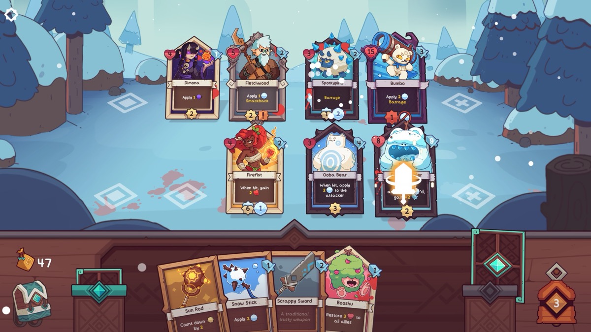 Wildfrost colorful tactical deckbuilder with timer mechanics