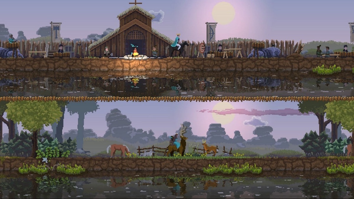Kingdom Two Crowns side-scrolling kingdom building gameplay