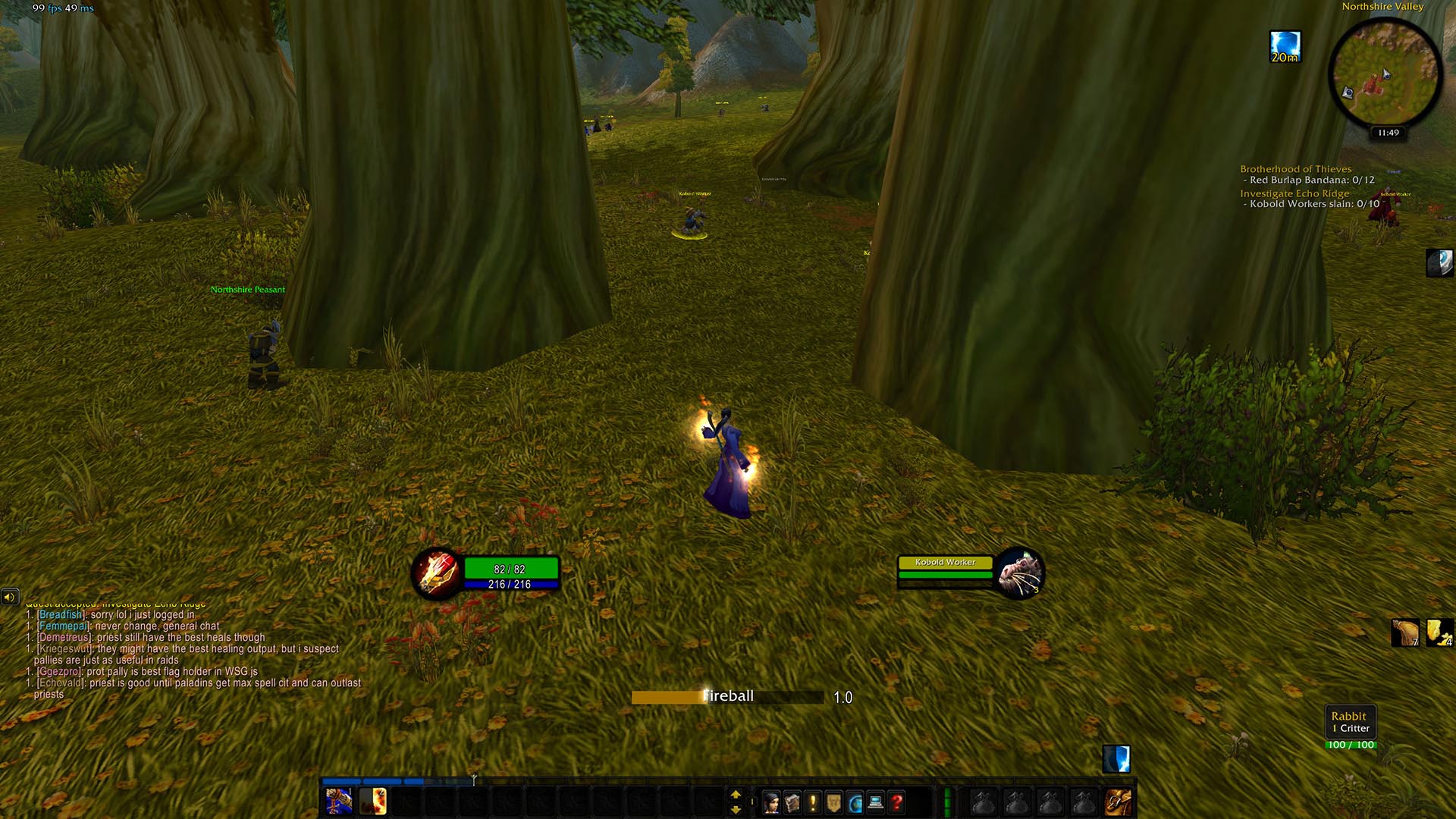 WoW Classic Hardcore addon UI overview with action bars, minimap, quest tracker, and combat indicators