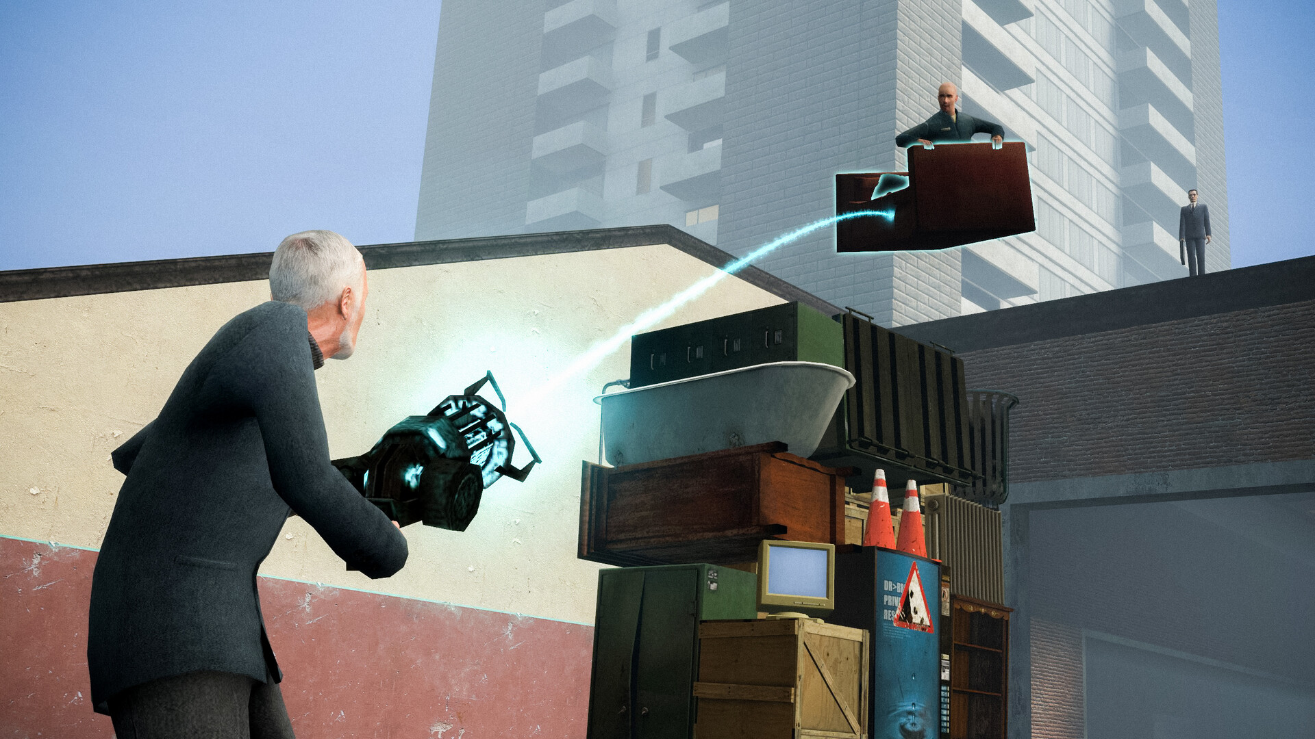 Garry's Mod sandbox scene with the physgun, home of the original Prop Hunt mode