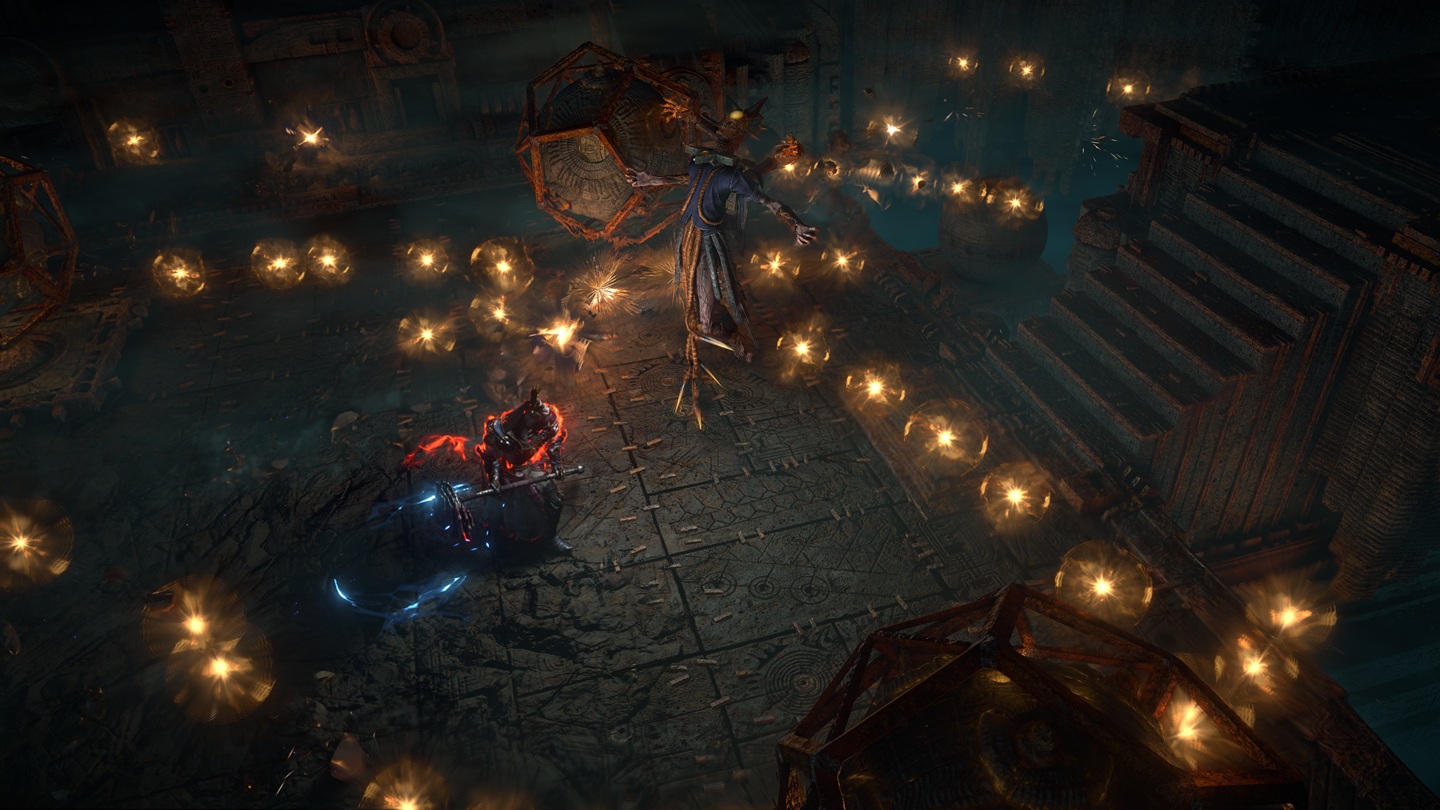 Path of Exile 2 0.5 endgame boss fight during the Runes of Aldur league