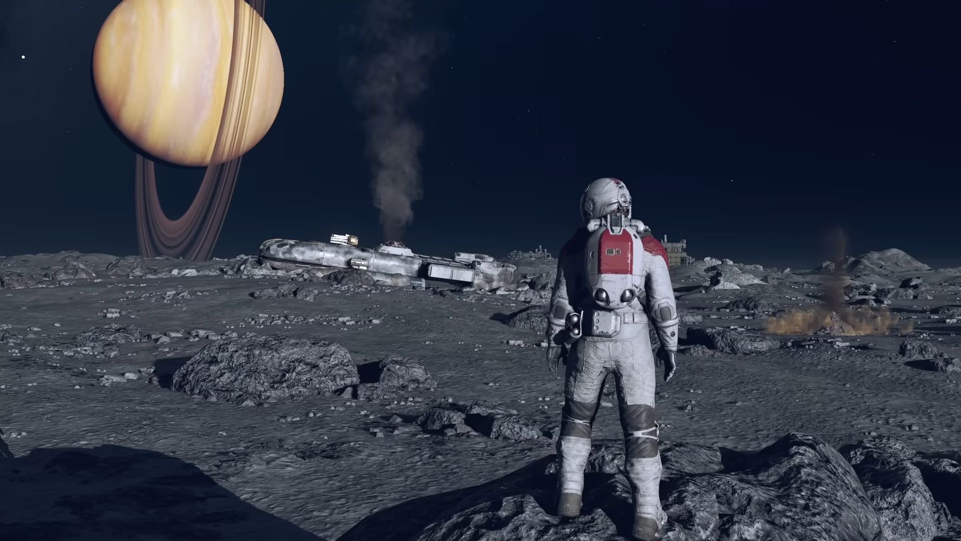 Starfield astronaut standing on a barren moon, the empty-planet criticism central to what happened to Bethesda