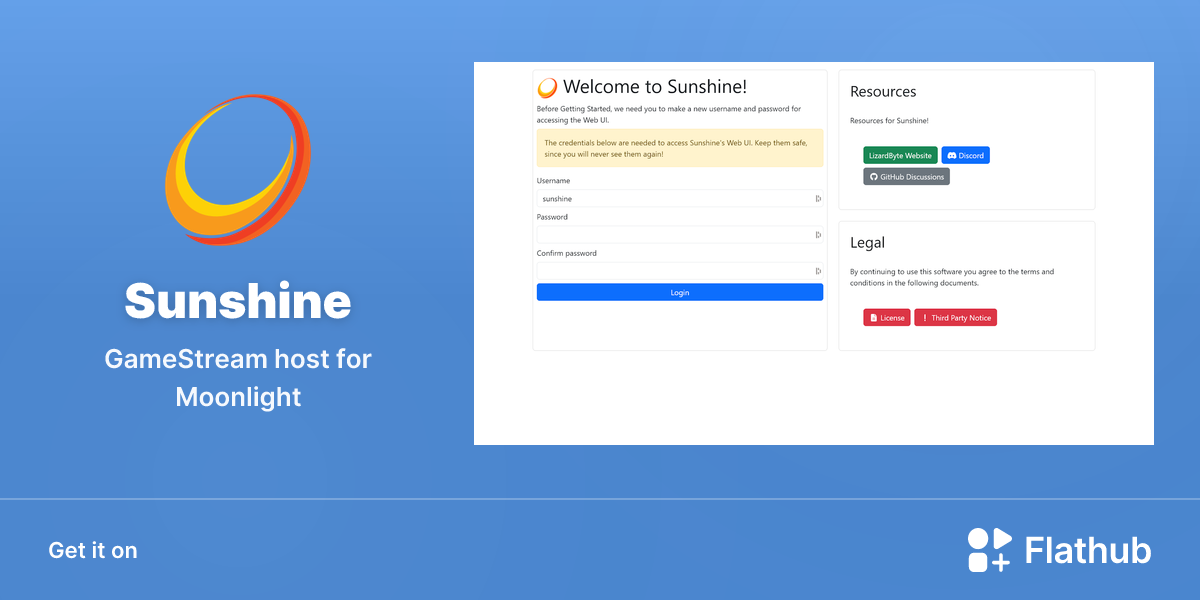Sunshine open-source game stream host web UI, the free GameStream alternative