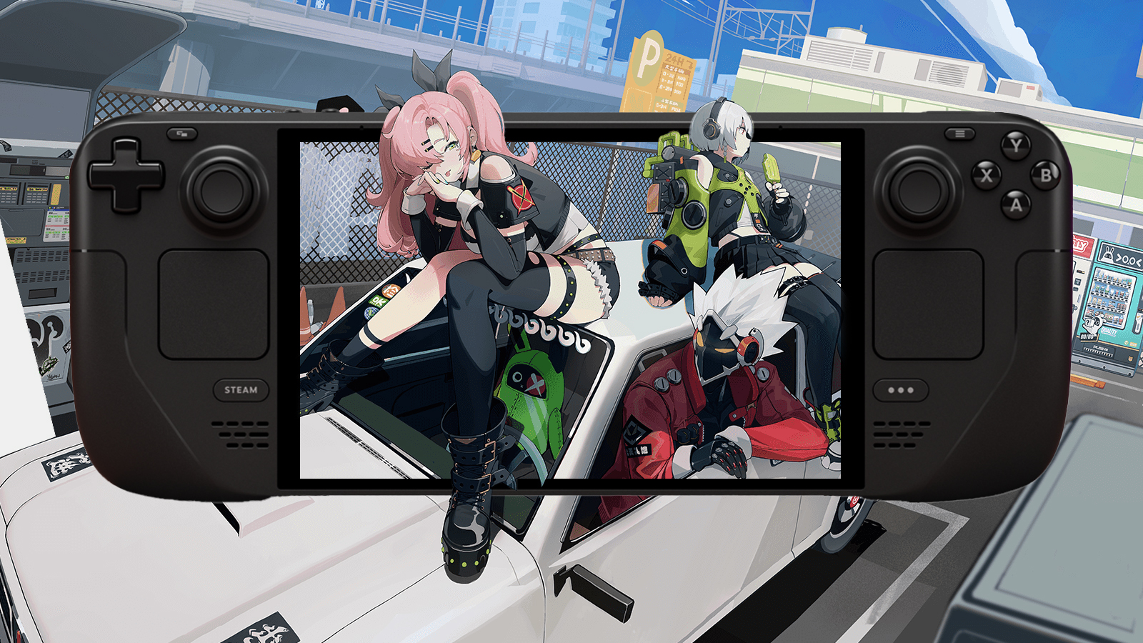Zenless Zone Zero running on a Steam Deck handheld