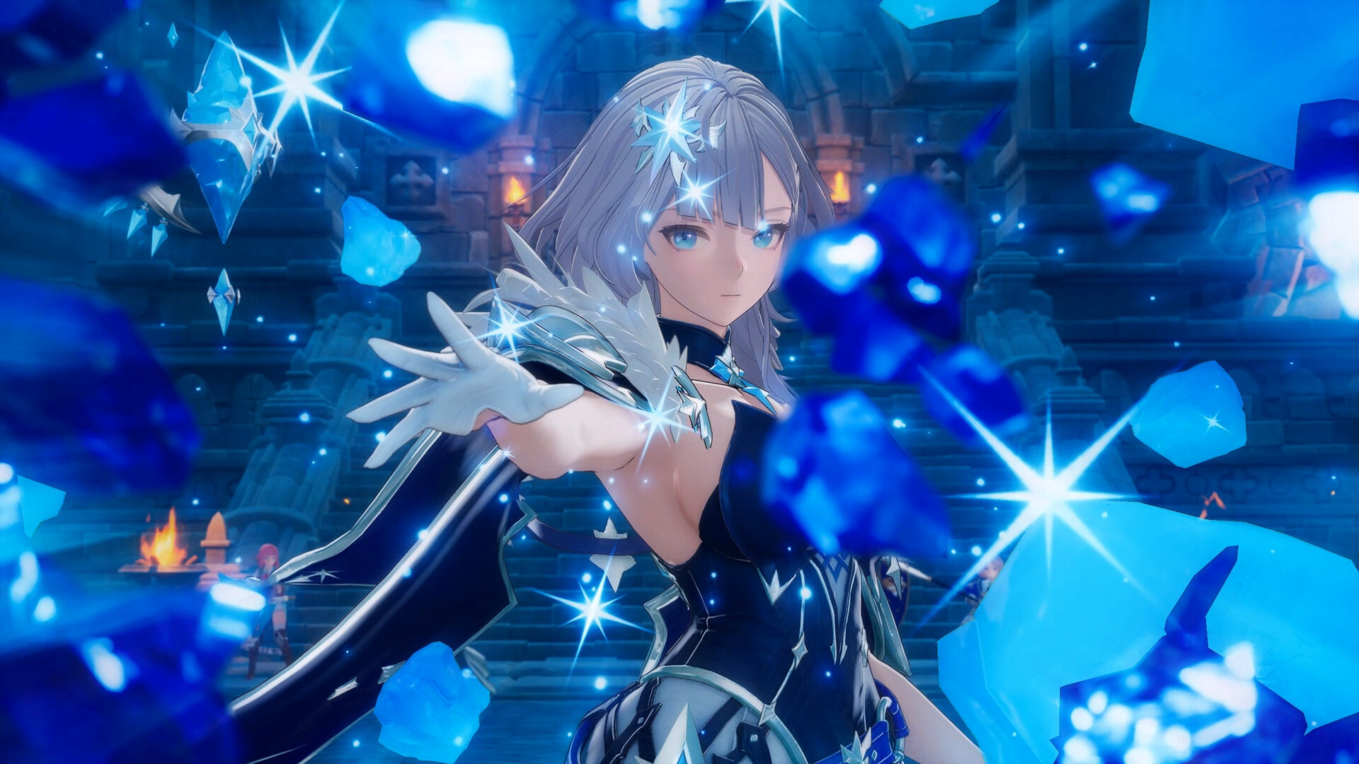 DragonSword Awakening character unleashing a Freeze status ailment burst