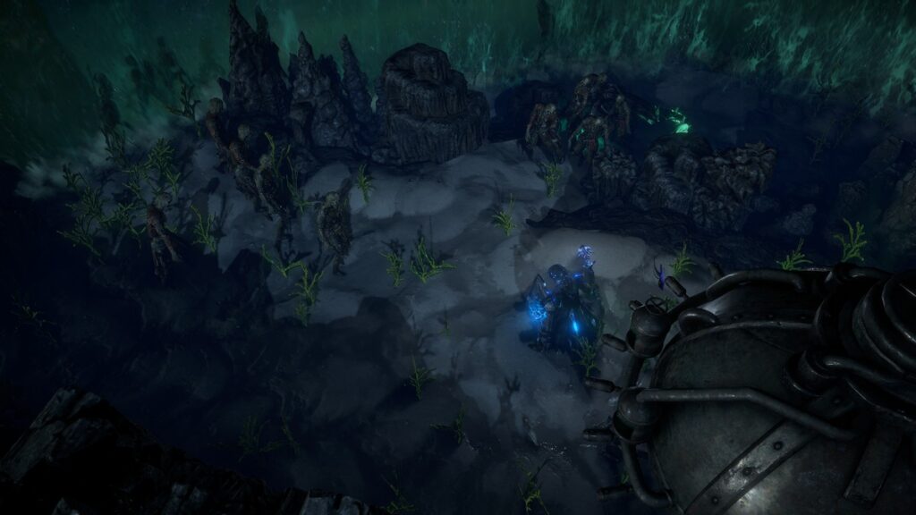 Underwater Voyage sea floor with a submersible in Path of Exile Curse of the Allflame