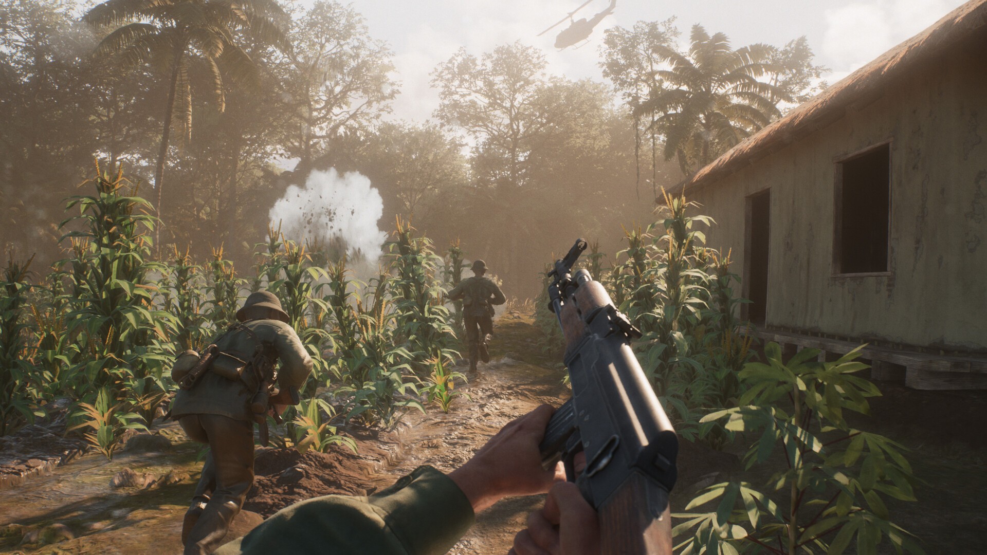 Hell Let Loose Vietnam NVA soldiers advancing through dense jungle foliage