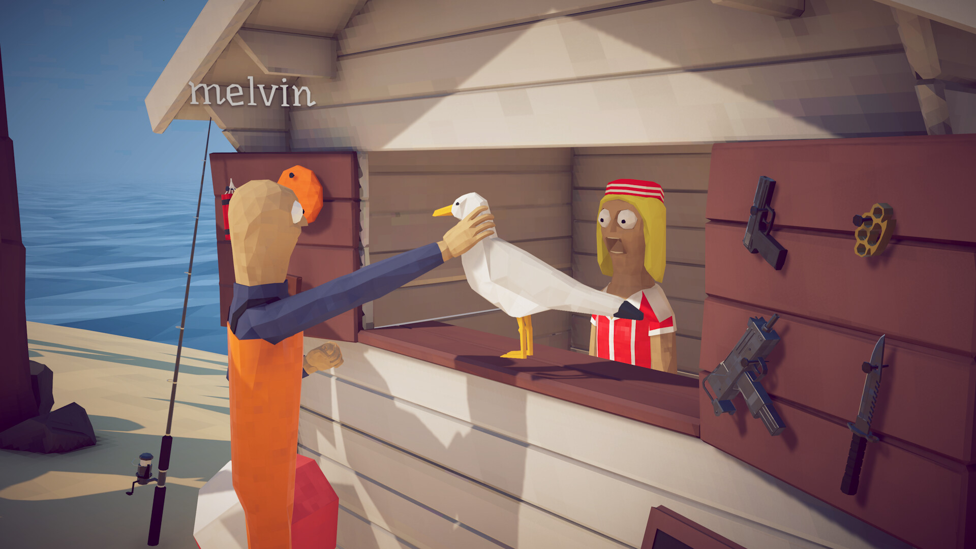 How to Fish player selling an albatross at the island shop counter