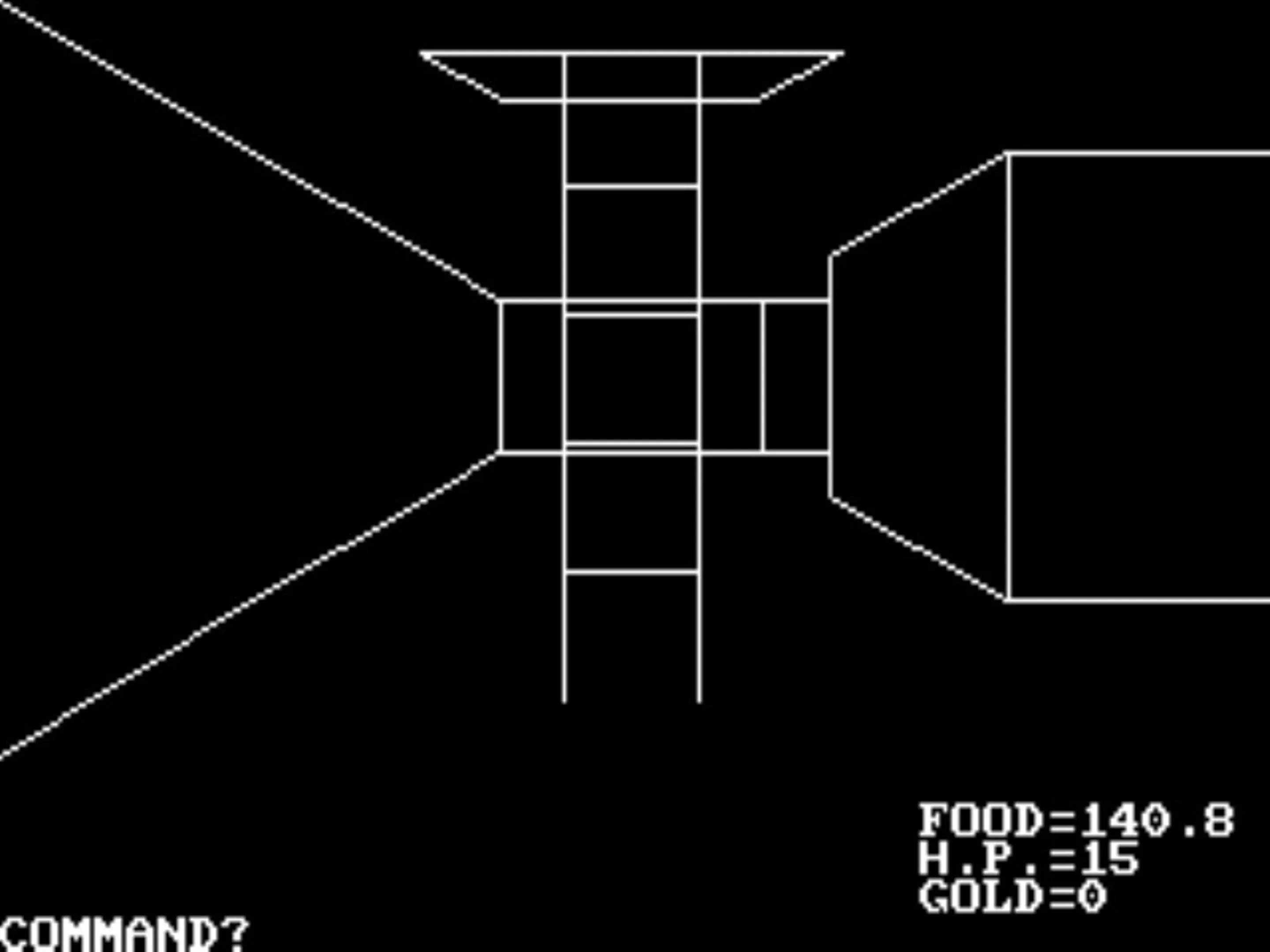 Akalabeth wireframe dungeon gameplay from the beginning of the Ultima visual evolution