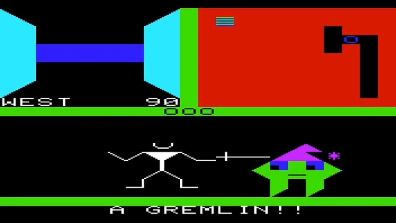 Ultima Escape from Mount Drash gameplay with its VIC-20 maze graphics