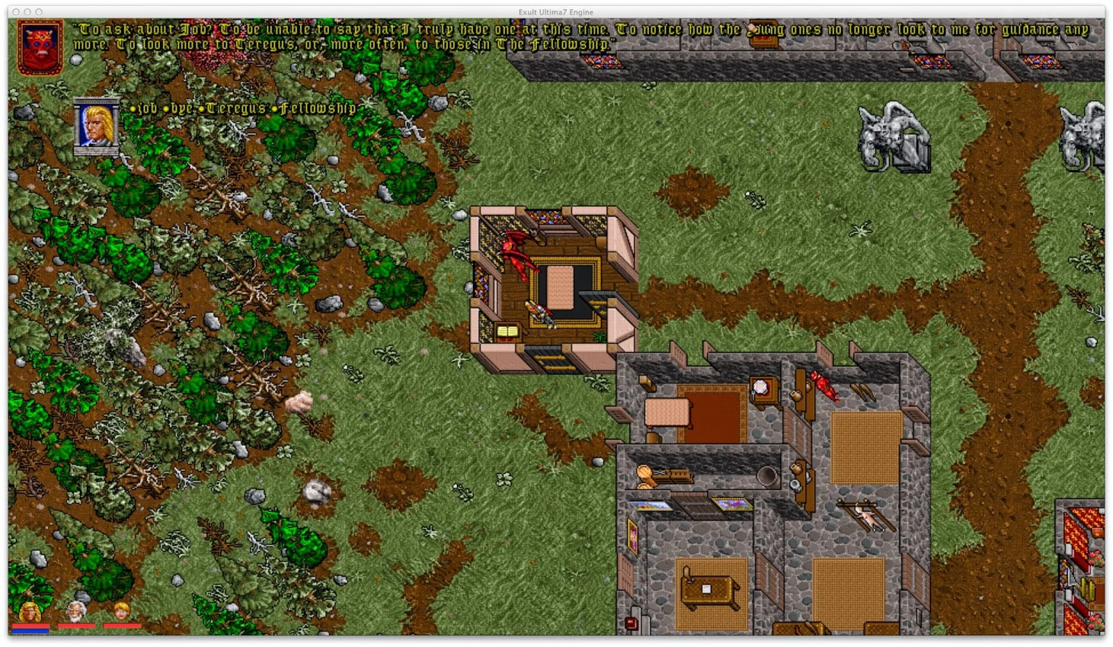 Exult running Ultima VII with a larger modern display window
