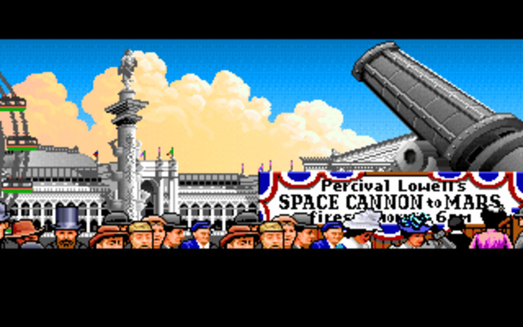 Martian Dreams gameplay showing the red Martian landscape and Ultima VI interface