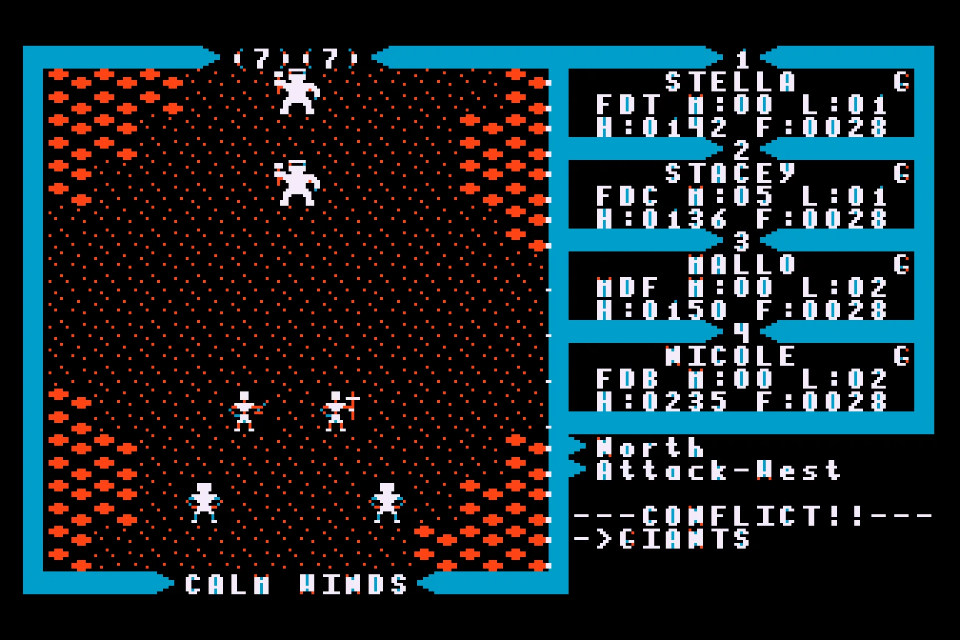 Ultima III Exodus gameplay showing the richer party-based tile graphics