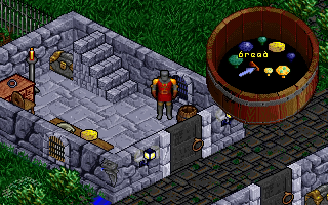 Ultima VIII Pagan showing its darker isometric world and larger character sprites