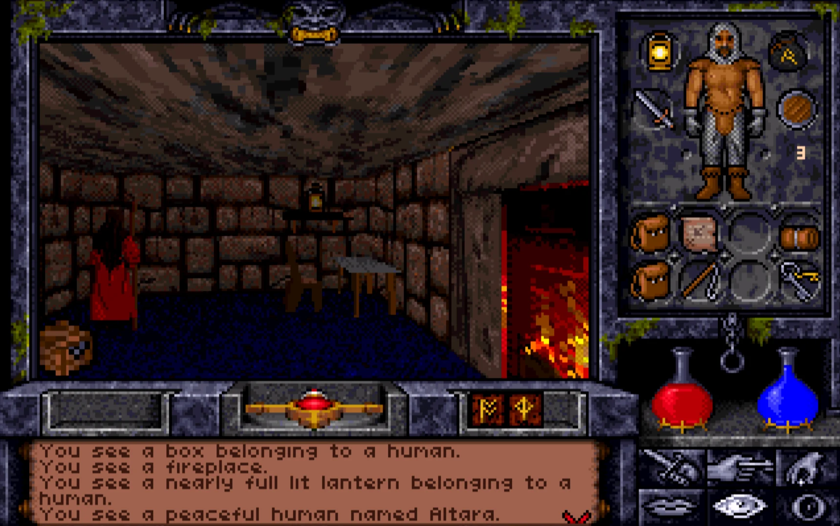 Ultima Underworld II gameplay with its larger first-person viewport and improved portraits