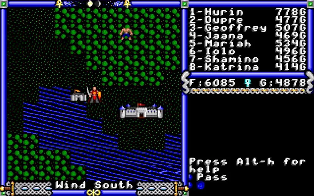 xu4 running Ultima IV with upgraded graphics and a clean modern display