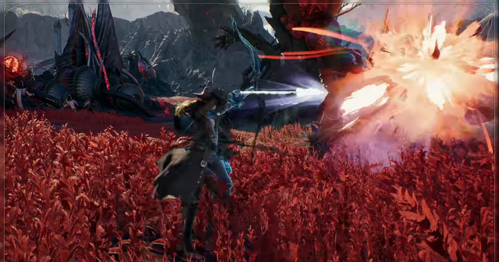 Aion 2 Ranger class firing a long bow at an exploding target
