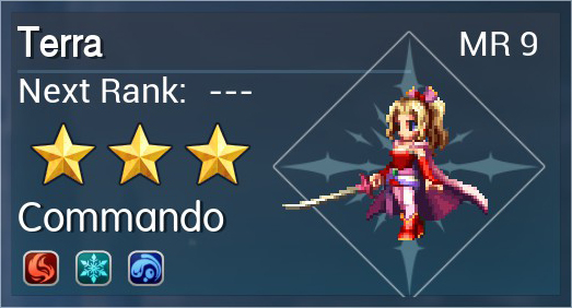 Terra Vision menu with the Commando role, MR 9 and three awakening stars